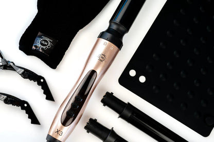 H2D X3 Professional Curling Wand Ceramic Curler Roller - Rose Gold V563-RX3