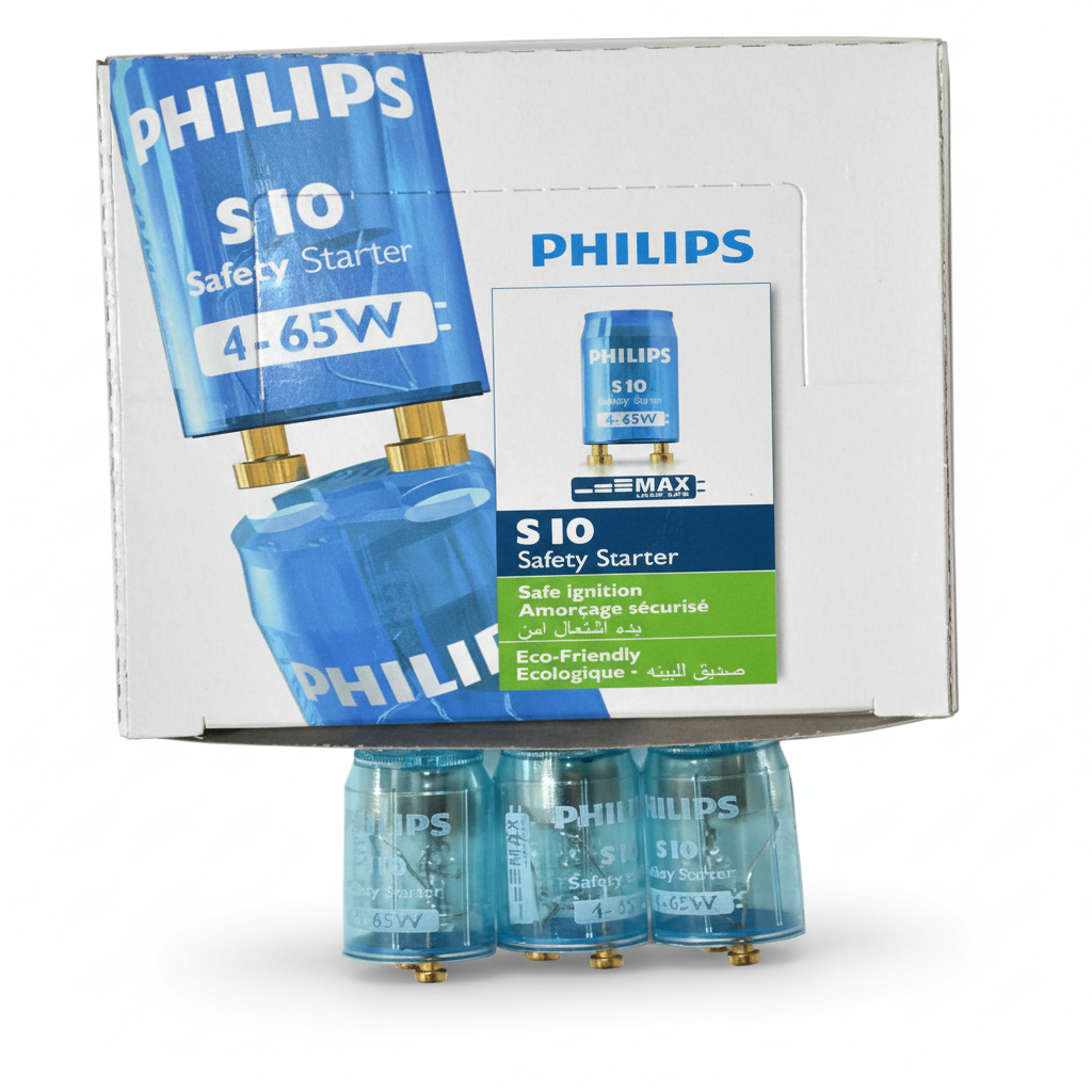 Philips S10 Safety Starters for Fluorescent Lamps Lights - 2 Boxes of 25 V563-S10_50PCS_1BOX