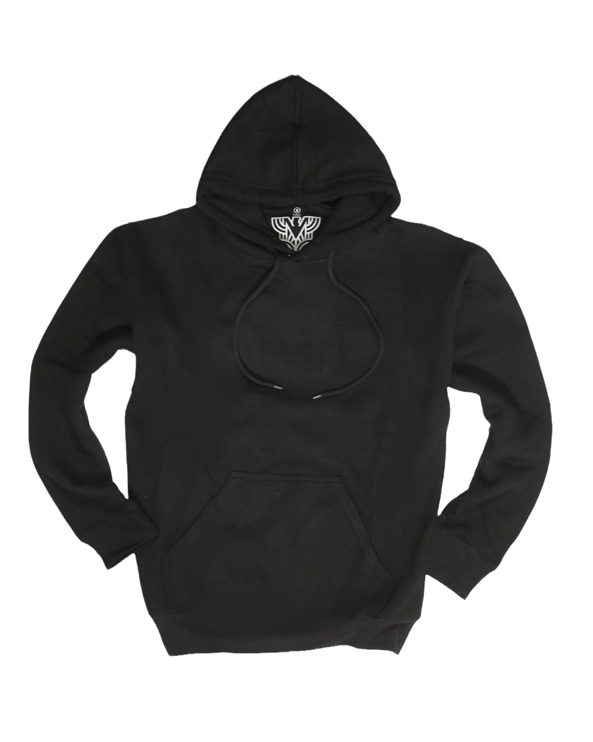 Mens Hoodie 100% Cotton Fleece Pullover Sweatshirt Warm Jumper - Black - M V563-SANNFIELD-BLK-M