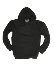 Mens Hoodie 100% Cotton Fleece Pullover Sweatshirt Warm Jumper - Black - XL