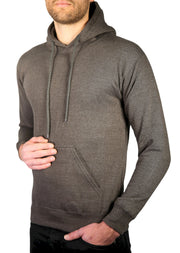 Mens Hoodie 100% Cotton Fleece Pullover Sweatshirt Warm Jumper - Charcoal Grey - M V563-SANNFIELD-CHAR-M