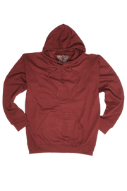 Mens Hoodie 100% Cotton Fleece Pullover Sweatshirt Warm Jumper - Maroon/Burgundy - XL V563-SANNFIELD-MAROON-XL