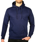Mens Hoodie 100% Cotton Fleece Pullover Sweatshirt Warm Jumper - Navy - M V563-SANNFIELD-NVY-M