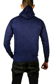 Mens Hoodie 100% Cotton Fleece Pullover Sweatshirt Warm Jumper - Navy - S V563-SANNFIELD-NVY-S