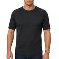 Mens Merino Wool Blend Thermal Top Short Sleeve Base Layer Warm - Black - XL