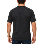 Mens Merino Wool Blend Thermal Top Short Sleeve Base Layer Warm - Black - XXL