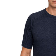 Mens Merino Wool Blend Thermal Top Short Sleeve Base Layer Warm - Black - XXL