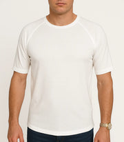 Mens Merino Wool Blend Thermal Top Short Sleeve Base Layer Warm - Natural - XXL