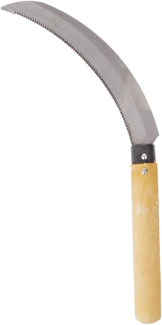 Quality 36cm Sickle Farming Reaping Hook Gardening Grass Wooden Handle Scythe V563-SI206B