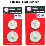 4x BATH AND SINK PLUGS Basin Bath Stopper Chrome Rubber 42mm 54mm V563-SINGPLUGS-2PACK