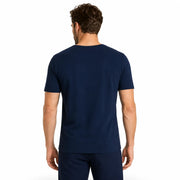 Mens Thermal Short Sleeve Top Cotton Blend Baselayer Underwear T Shirt - Navy - XXL