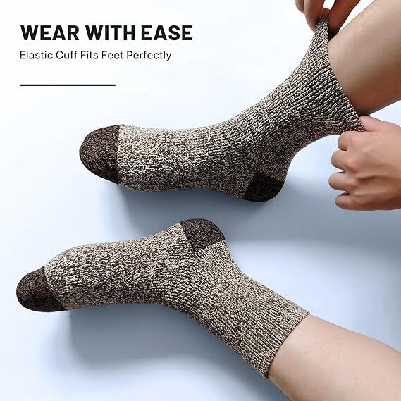 6 Pairs Heavy Duty Wool Blend Work Socks Extra Thick Cushion in Assorted Colours - 2-8 V563-SK836-RNDM-6PRS-2_8