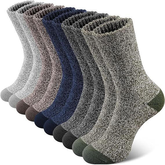 6 Pairs Heavy Duty Wool Blend Work Socks Extra Thick Cushion in Assorted Colours - 6-11 V563-SK836-RNDM-6PRS-6_11