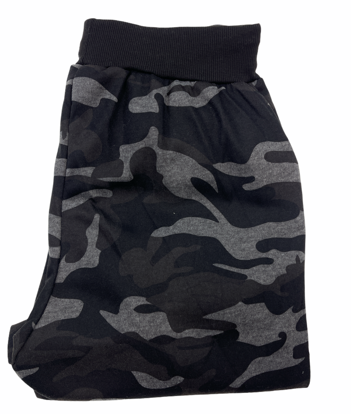 Mens Camouflage Track Pants Fleece Lined Jogger Camo Sweatpants Trackies - Black/Grey - Small/Medium V563-SLIMARMY-CAMO-BLK-S_M