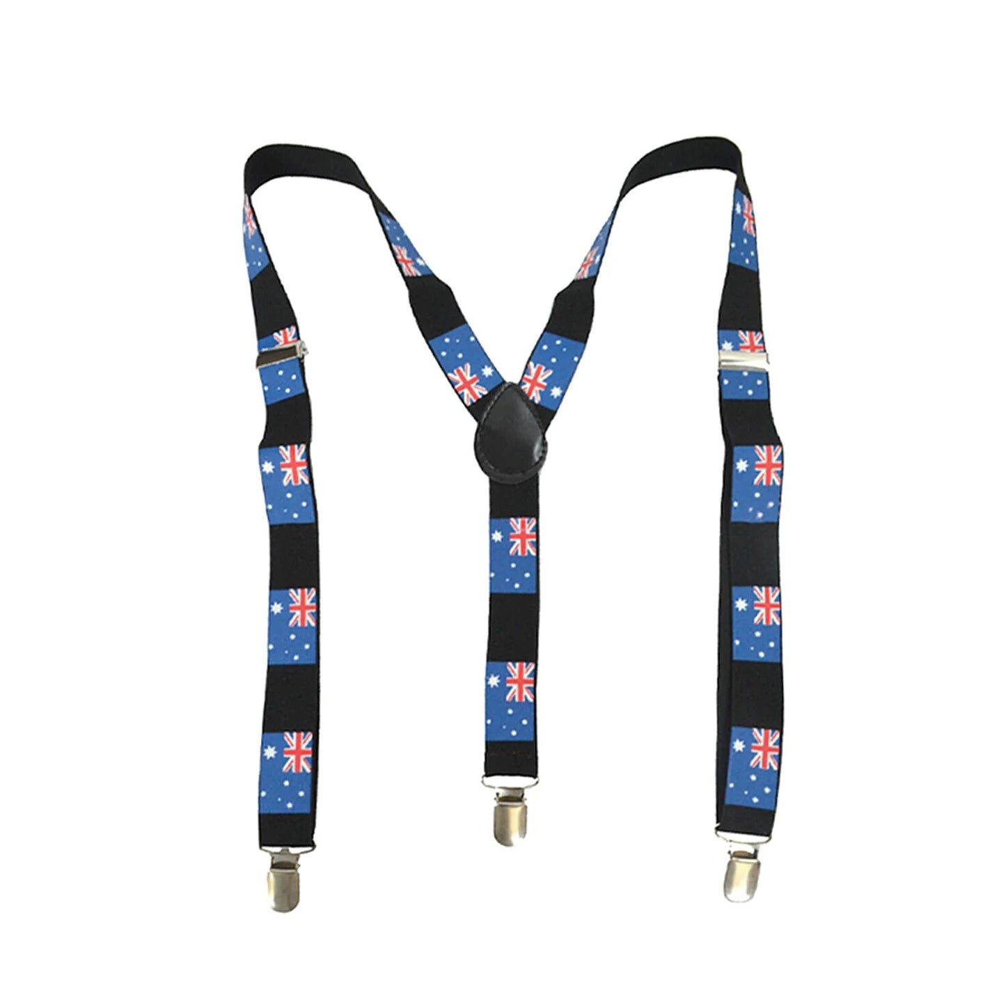 Mens Suspenders Braces Adjustable Strong Clip On Elastic Formal Wedding Slim - Australia Flag V563-SLIMSUSPENDERS-AUSFLG