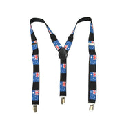 Mens Suspenders Braces Adjustable Strong Clip On Elastic Formal Wedding Slim - Australia Flag V563-SLIMSUSPENDERS-AUSFLG