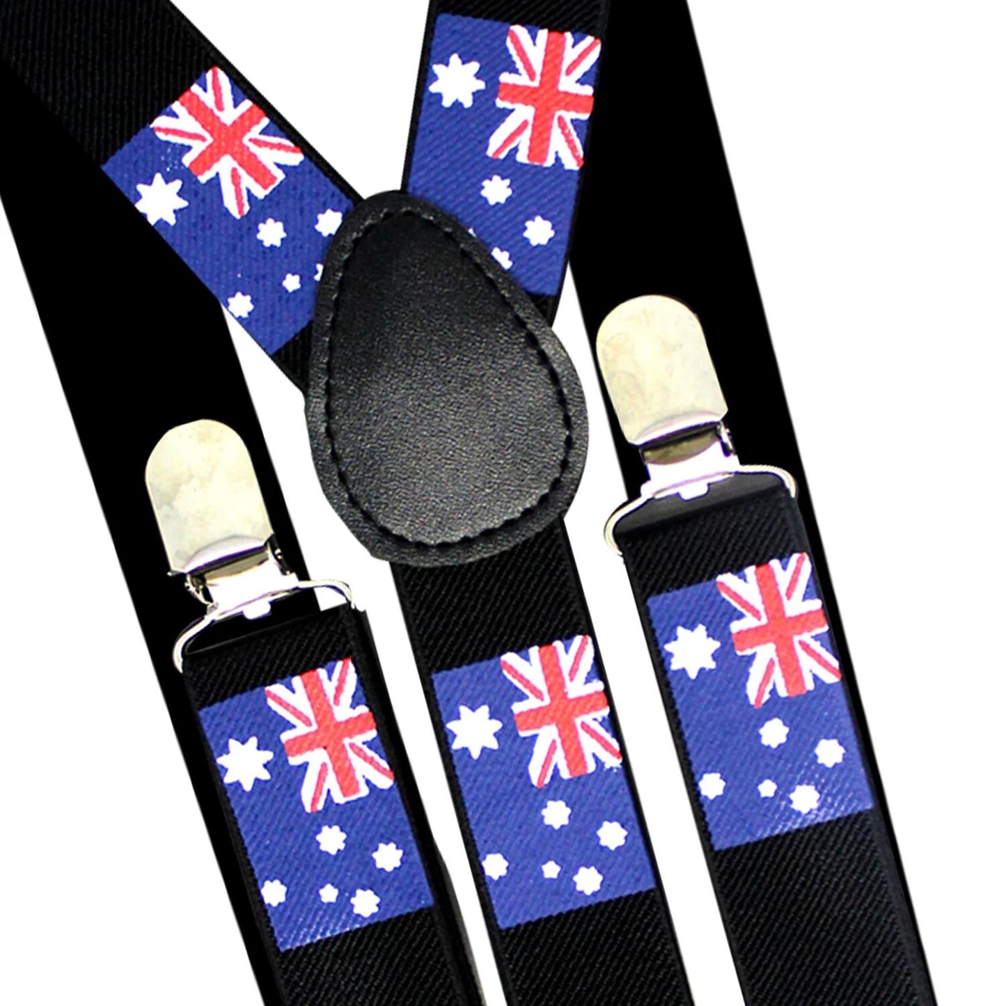 Mens Suspenders Braces Adjustable Strong Clip On Elastic Formal Wedding Slim - Australia Flag V563-SLIMSUSPENDERS-AUSFLG