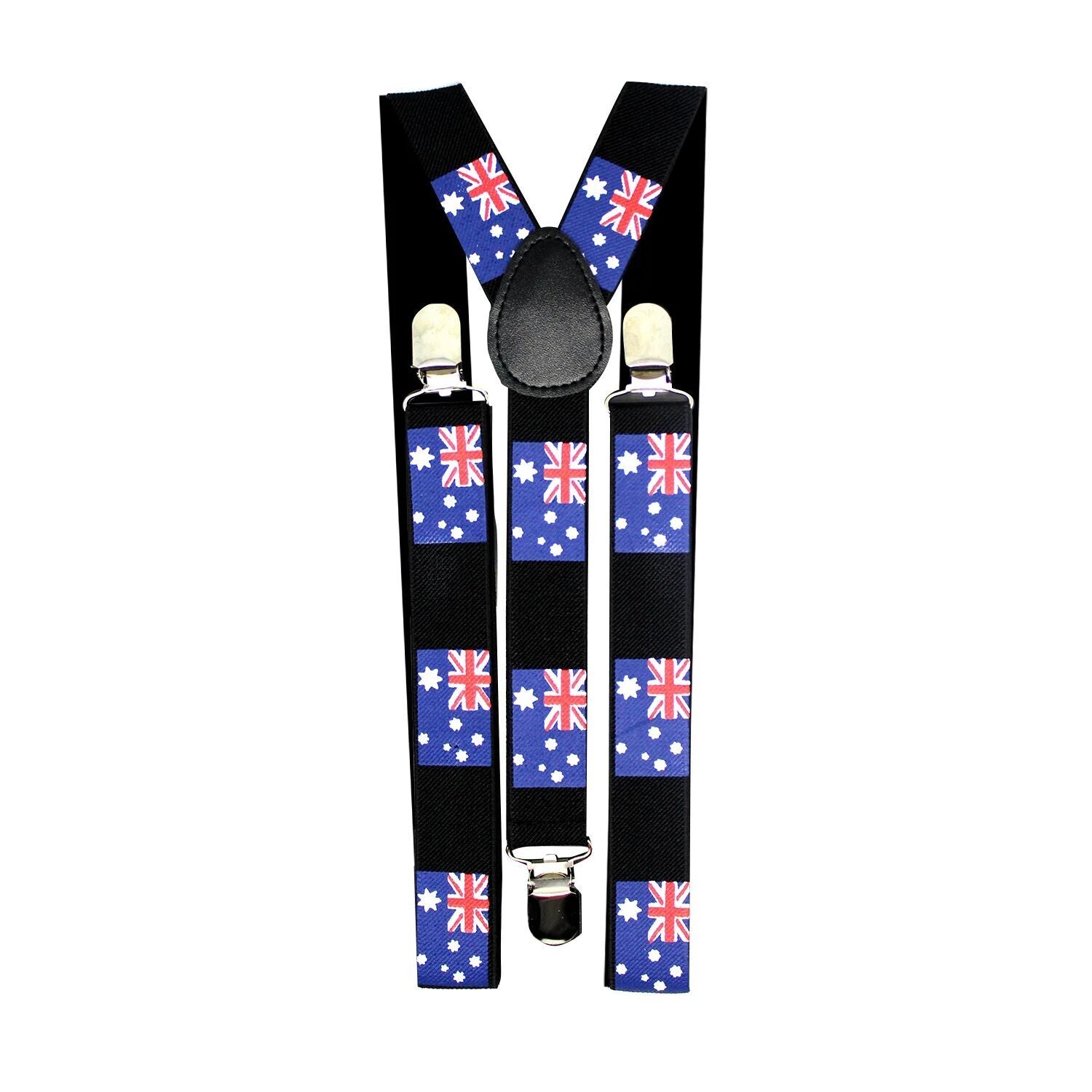 Mens Suspenders Braces Adjustable Strong Clip On Elastic Formal Wedding Slim - Australia Flag V563-SLIMSUSPENDERS-AUSFLG