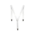 Mens Suspenders Braces Adjustable Strong Clip On Elastic Formal Wedding Slim - White V563-SLIMSUSPENDERS-WHT