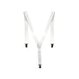 Mens Suspenders Braces Adjustable Strong Clip On Elastic Formal Wedding Slim - White V563-SLIMSUSPENDERS-WHT