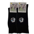 Merino Wool Mens Thermal Diabetic Socks Loose Top Circulation 2 Pairs - Black - 7-11