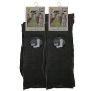 Merino Wool Mens Thermal Diabetic Socks Loose Top Circulation 2 Pairs - Grey - 7-11