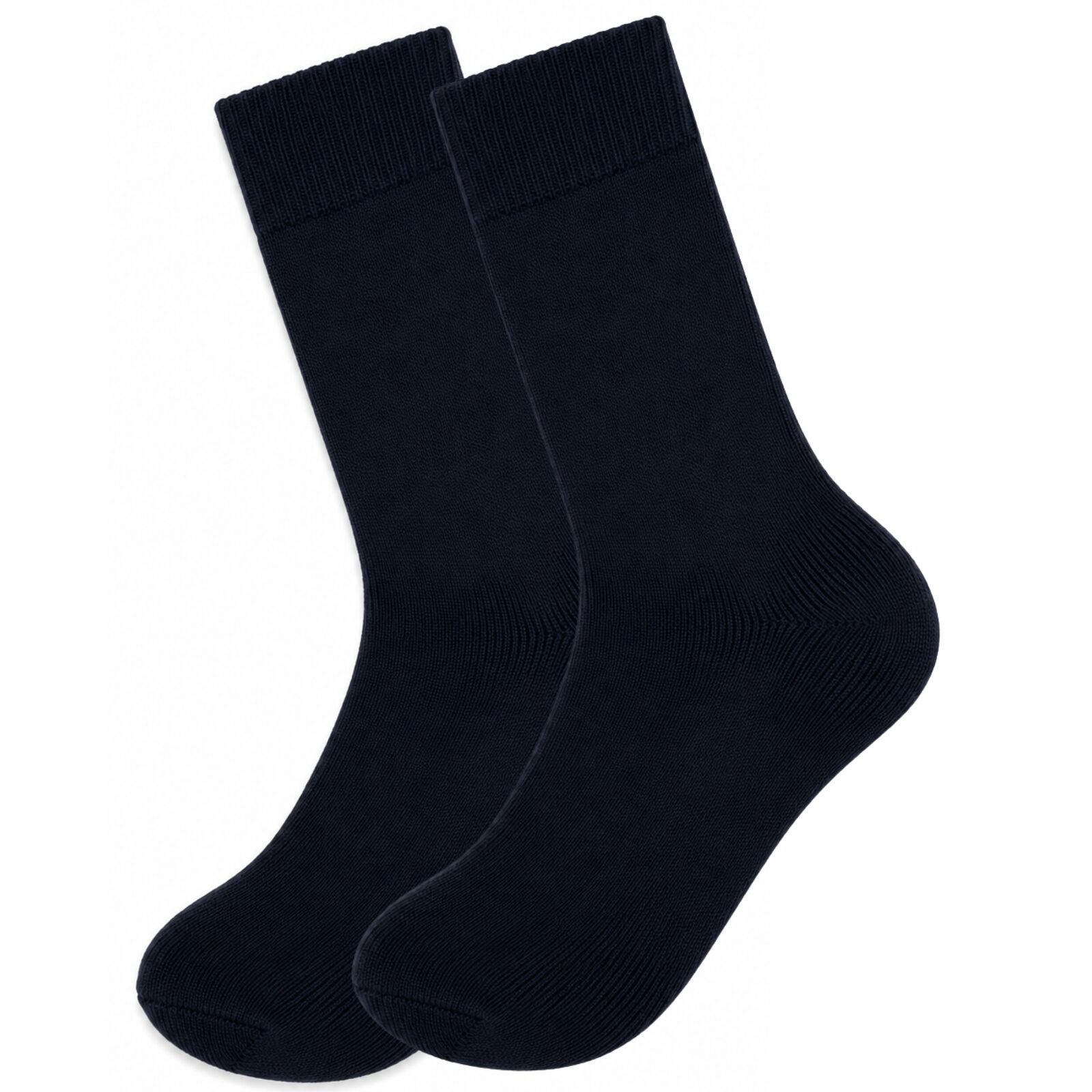 Merino Wool Mens Thermal Diabetic Socks Loose Top Circulation 1 Pair - Navy - 7-11 V563-SO-201-NVY-1PR-7-11