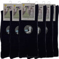 Merino Wool Mens Thermal Diabetic Socks Loose Top Circulation 6 Pairs - Navy - 7-11
