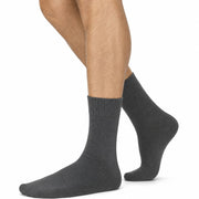 Merino Wool Mens Thermal Diabetic Socks Loose Top Circulation 1 Pair - Grey - 2-8 V563-SO-202-GRY-1PR-2-8