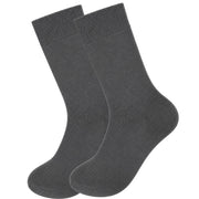 Merino Wool Mens Thermal Diabetic Socks Loose Top Circulation 1 Pair - Grey - 2-8 V563-SO-202-GRY-1PR-2-8