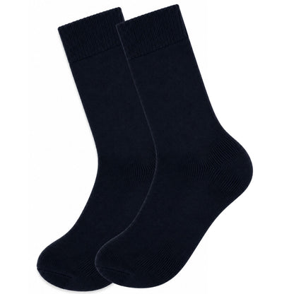 Merino Wool Mens Thermal Diabetic Socks Loose Top Circulation 1 Pair - Navy - 2-8 V563-SO-202-NVY-1PR-2-8