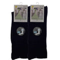 Merino Wool Mens Thermal Diabetic Socks Loose Top Circulation 2 Pairs - Navy - 2-8