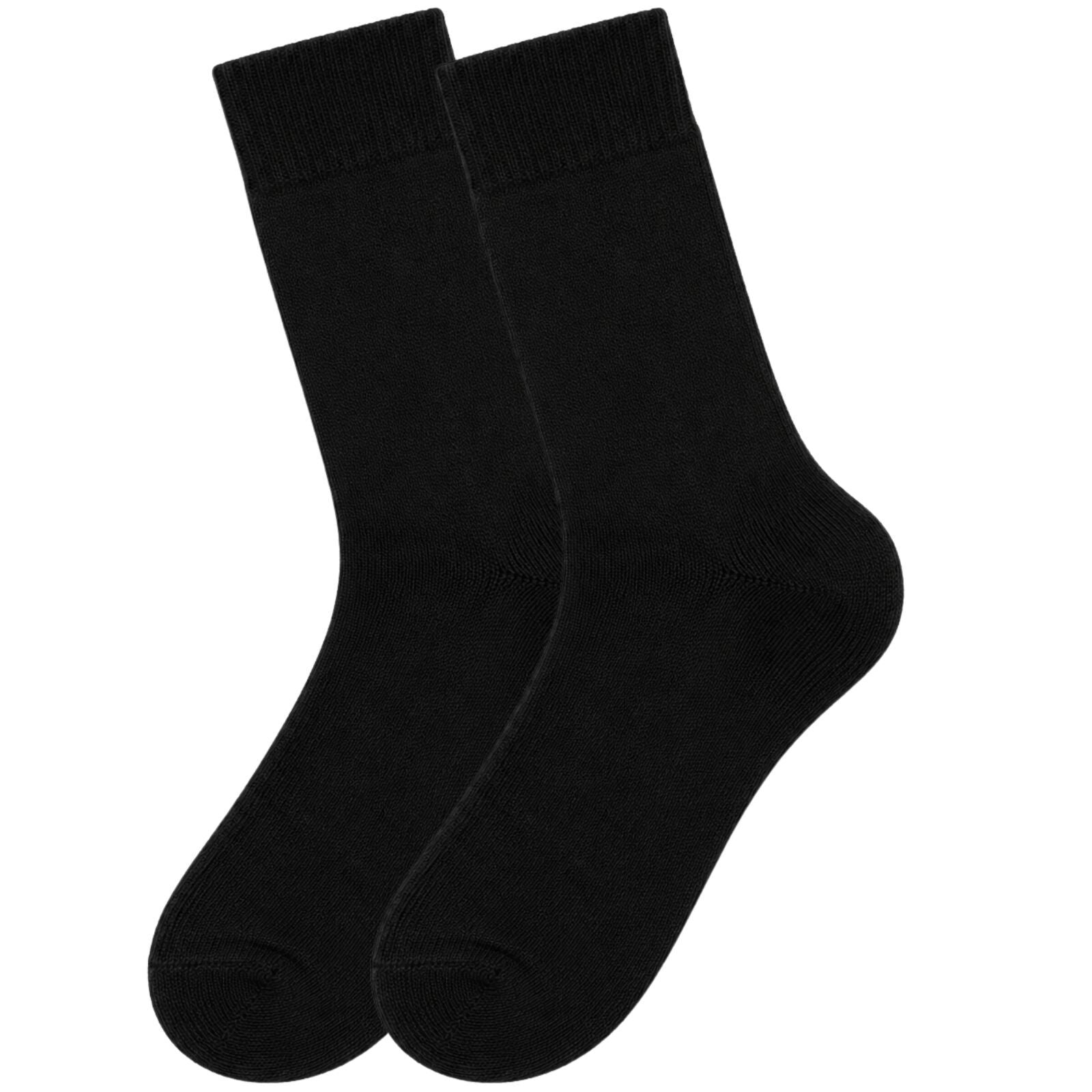 Merino Wool Mens Thermal Diabetic Socks Loose Top Circulation 1 Pair - Black - 11-14 V563-SO-203-BLK-1PR-11-14