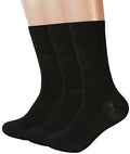 3 Pairs Bamboo Socks Unisex Premium Fiber Sock Super Soft Crew Tennis Sox - Black - 6-11 V563-SO-622-3PAIRS-BLK-6_11