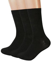 3 Pairs Bamboo Socks Unisex Premium Fiber Sock Super Soft Crew Tennis Sox - Black - 6-11 V563-SO-622-3PAIRS-BLK-6_11