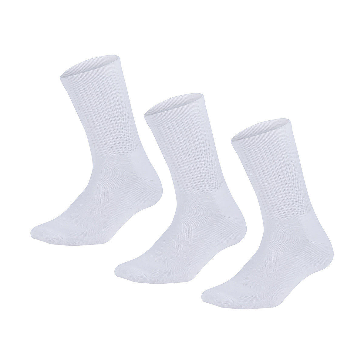 3 Pairs Bamboo Socks Unisex Premium Fiber Sock Super Soft Crew Tennis Sox - White - 6-11 V563-SO-622-3PAIRS-WHT-6_11