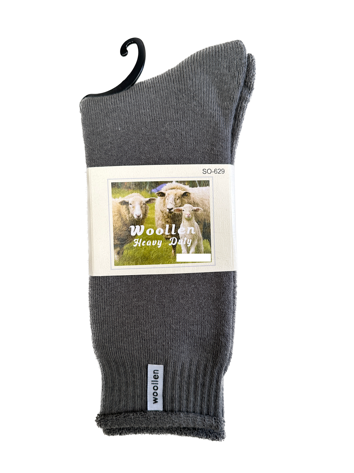 1 Pair Premium Mens Wool Heavy Duty Thick Work Socks Cushion Woolen - Grey - 7-11 V563-SO-628-GRY_1PAIR-7_11
