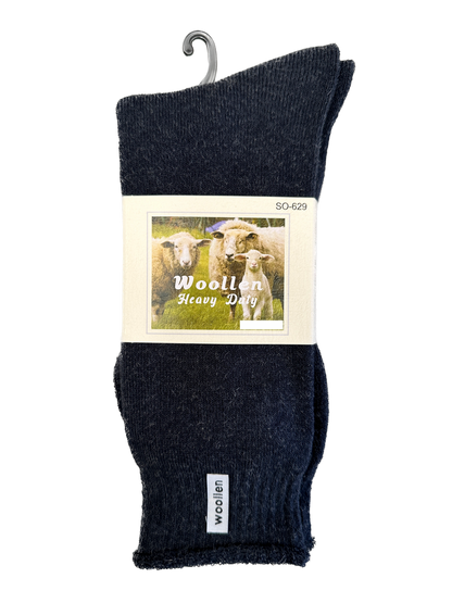 1 Pair Premium Mens Wool Heavy Duty Thick Work Socks Cushion Woolen - Navy - 7-11 V563-SO-628-NVY_1PAIR-7_11