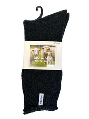 1 Pair Premium Mens Wool Heavy Duty Thick Work Socks Cushion Woolen - Black - 11-14 V563-SO-629-BLK_1PAIR-11_14
