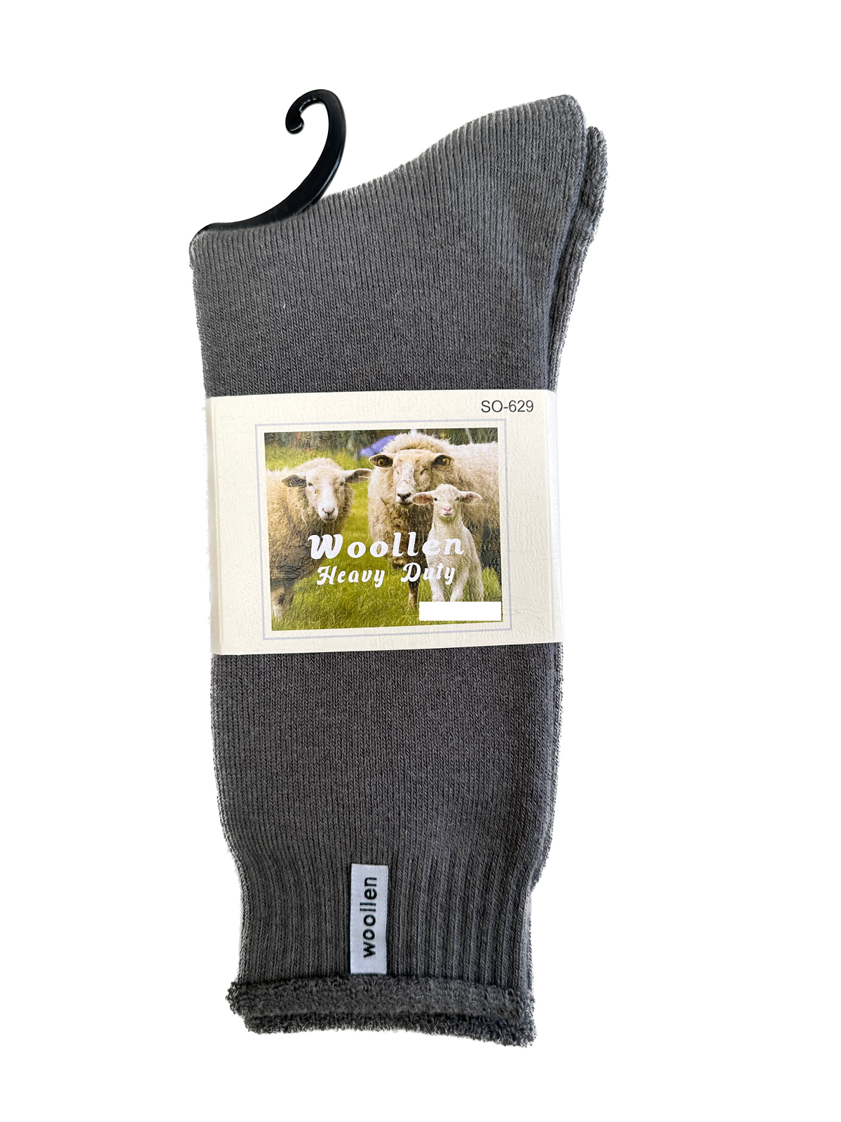 1 Pair Premium Mens Wool Heavy Duty Thick Work Socks Cushion Woolen - Grey - 11-14 V563-SO-629-GRY_1PAIR-11_14
