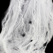 HALLOWEEN STRETCHABLE SPIDER WEB Spooky Decoration with Spiders Party Decor Ghost V563-SPIDERWEB-1PACKET