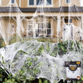 HALLOWEEN STRETCHABLE SPIDER WEB Spooky Decoration with Spiders Party Decor Ghost V563-SPIDERWEB-1PACKET