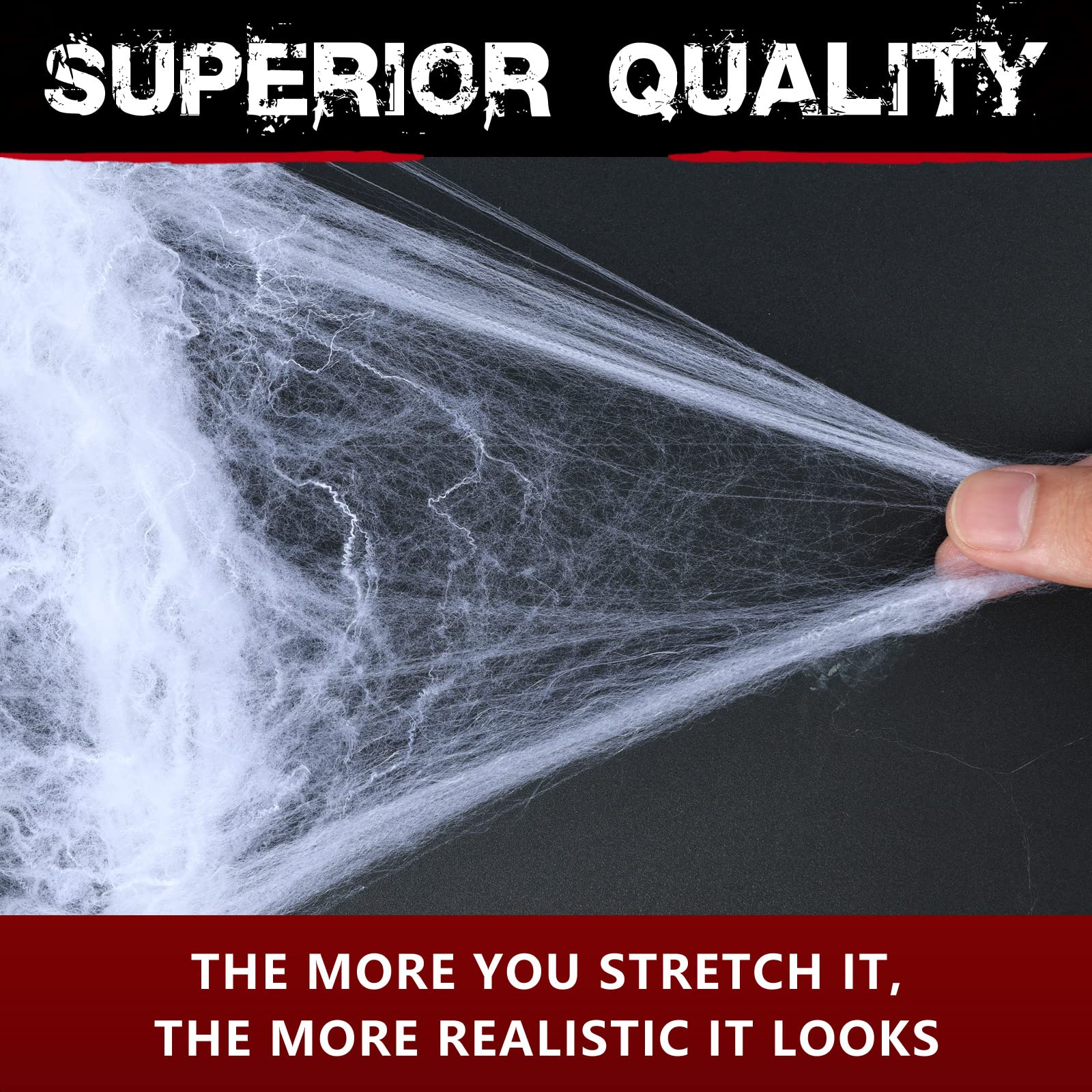 HALLOWEEN STRETCHABLE SPIDER WEB Spooky Decoration with Spiders Party Decor Ghost V563-SPIDERWEB-1PACKET