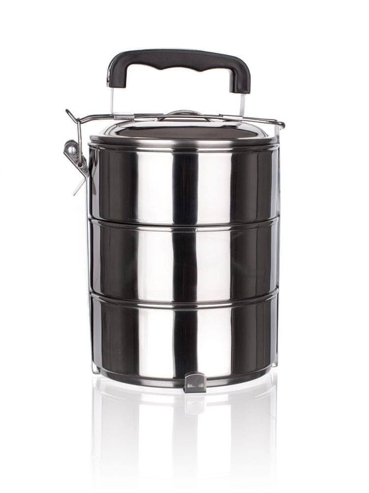 Stackable 3-Tier Stainless Steel Lunch Bento Box Tiffin Storage Pot - 23cm x 15cm V563-SS-3TIERCONTAINER