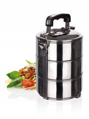 Stackable 3-Tier Stainless Steel Lunch Bento Box Tiffin Storage Pot - 23cm x 15cm V563-SS-3TIERCONTAINER