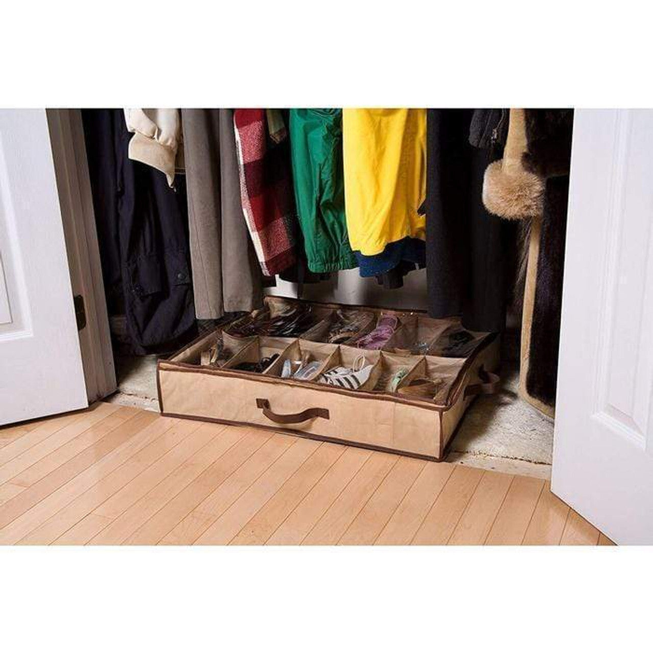 Shoe Organiser 12 Pair Under Bed Storage Zippered Breathable Wardrobe Closet Bag V563-SST-TM