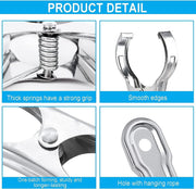 6x STAINLESS STEEL CLOTHES PEGS Laundry Clips Washing Line Clothespin V563-STEEL_JUMBOPEGS-1PK