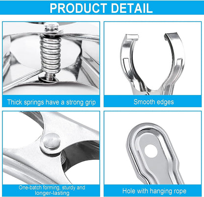 6x STAINLESS STEEL CLOTHES PEGS Laundry Clips Washing Line Clothespin V563-STEEL_JUMBOPEGS-1PK
