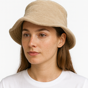 Stingy Brim Terry Towelling Bucket Hat Daggy Fishing Camping Lad Cap 100% COTTON - Beige - S/M V563-STINGYTWLING-BEIGE-S_M