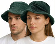 Stingy Brim Terry Towelling Bucket Hat Daggy Fishing Camping Lad Cap 100% COTTON - Bottle Green - S/M